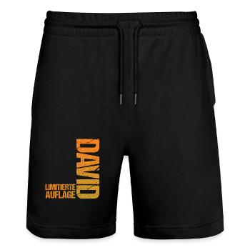 David - Stanley/Stella Unisex Bio Joggingshorts Trainer  - Schwarz - Vorne - Nik (191cm) & Marisol (170cm)