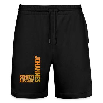 Johannes - Stanley/Stella Unisex Bio Joggingshorts Trainer  - Schwarz - Vorne - Nik (191cm) & Marisol (170cm)