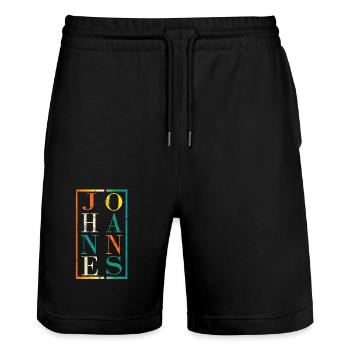 Johannes - Stanley/Stella Unisex Bio Joggingshorts Trainer  - Schwarz - Vorne - Nik (191cm) & Marisol (170cm)