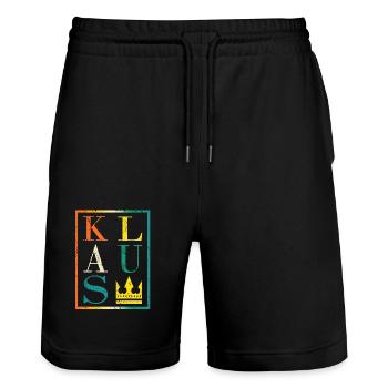 Klaus - Short de jogging bio TRAINER Stanley/Stella unisexe - noir - Devant - Nik (191cm) & Marisol (170cm)