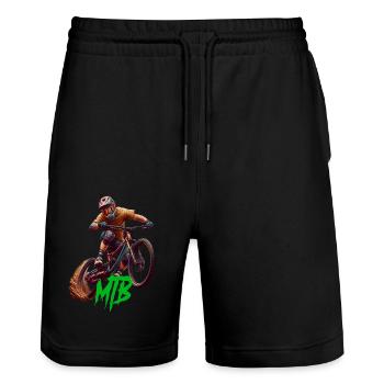 MTB Bike - Stanley/Stella Unisex Bio Joggingshorts Trainer  - Schwarz - Vorne - Nik (191cm) & Marisol (170cm)