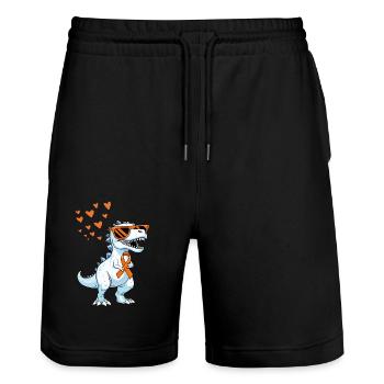 Multiple Sclerosis Awareness Support - Stanley/Stella Trainer Unisex Organic Jogging Shorts - black - Front - Nik (191cm) & Marisol (170cm)