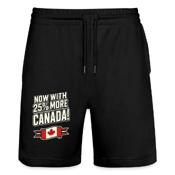 Maintenant avec 25 % plus de Canada – Satire des tarifs commerciaux - Short de jogging bio TRAINER Stanley/Stella unisexe - noir - Devant - Nik (191cm) & Marisol (170cm)