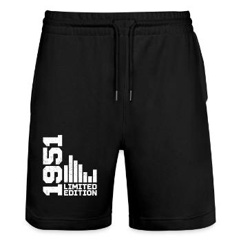 Vintage 1951 Birthday Gift 1951 Year 1951 - Stanley/Stella Trainer Unisex Organic Jogging Shorts - black - Front - Nik (191cm) & Marisol (170cm)