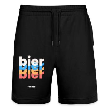 Bier for me - Stanley/Stella Unisex Bio Joggingshorts Trainer  - Schwarz - Vorne - Nik (191cm) & Marisol (170cm)