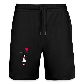 Mad - Stanley/Stella Trainer Unisex Organic Jogging Shorts - black - Front - Nik (191cm) & Marisol (170cm)