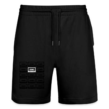 big bang - tapes - Stanley/Stella Unisex Bio Joggingshorts Trainer  - Schwarz - Vorne - Nik (191cm) & Marisol (170cm)