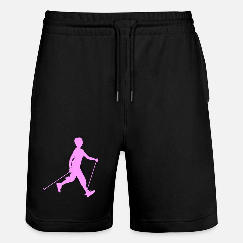 Randonneur avec marche nordique - Short de jogging bio TRAINER Stanley/Stella unisexe - noir