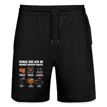 Eichhörnchen - Funny Shirts - Lustiger Spruch - Stanley/Stella Unisex Bio Joggingshorts Trainer  - Schwarz - Vorne - Nik (191cm) & Marisol (170cm)