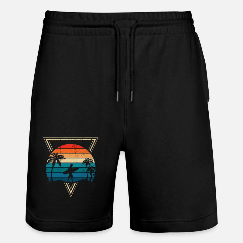 Sunset Surf und Palm Coast - Stanley/Stella Unisex Bio Joggingshorts Trainer  - Schwarz