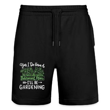 Gartenarbeit Gärtner - Stanley/Stella Unisex Bio Joggingshorts Trainer  - Schwarz - Vorne - Nik (191cm) & Marisol (170cm)