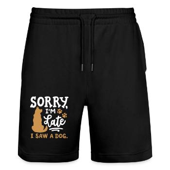 Hundeliebhaber Hundebesitzer - Stanley/Stella Unisex Bio Joggingshorts Trainer  - Schwarz - Vorne - Nik (191cm) & Marisol (170cm)
