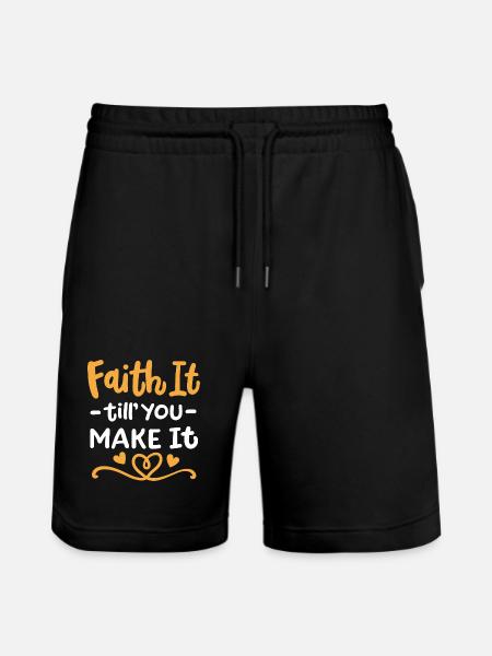 Christlicher Glaube Inspirierend - Stanley/Stella Unisex Bio Joggingshorts Trainer - Schwarz