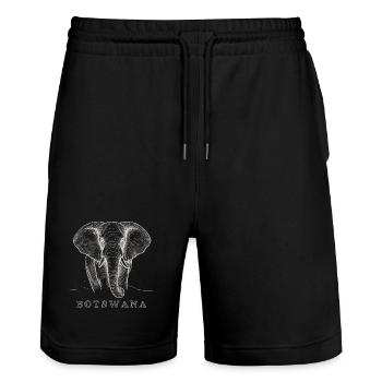 Botswana-Macht - Stanley/Stella Unisex Bio Joggingshorts Trainer  - Schwarz - Vorne - Nik (191cm) & Marisol (170cm)