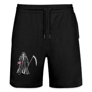 The Grim Reaper - Stanley/Stella Trainer Unisex Organic Jogging Shorts - black - Front - Nik (191cm) & Marisol (170cm)