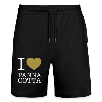 I LOVE PANNA COTTA - Stanley/Stella Trainer Unisex Organic Jogging Shorts - black - Front - Nik (191cm) & Marisol (170cm)