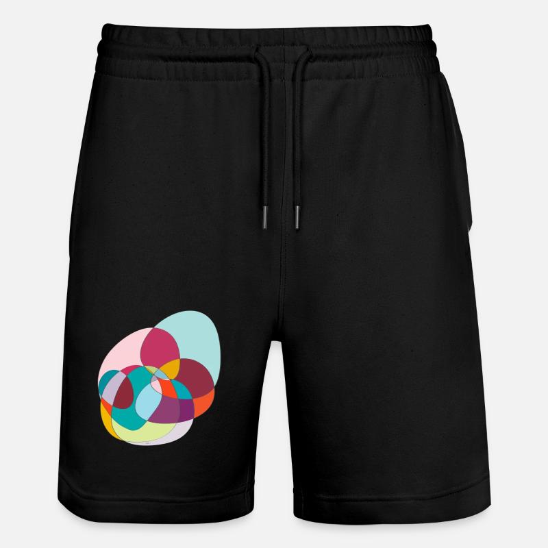 Verschlungene Farbkreise - Stanley/Stella Unisex Bio Joggingshorts Trainer  - Schwarz