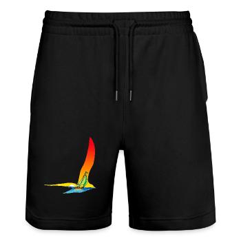 Die Reise des Vogels und des Bootes - Stanley/Stella Unisex Bio Joggingshorts Trainer  - Schwarz - Vorne - Nik (191cm) & Marisol (170cm)