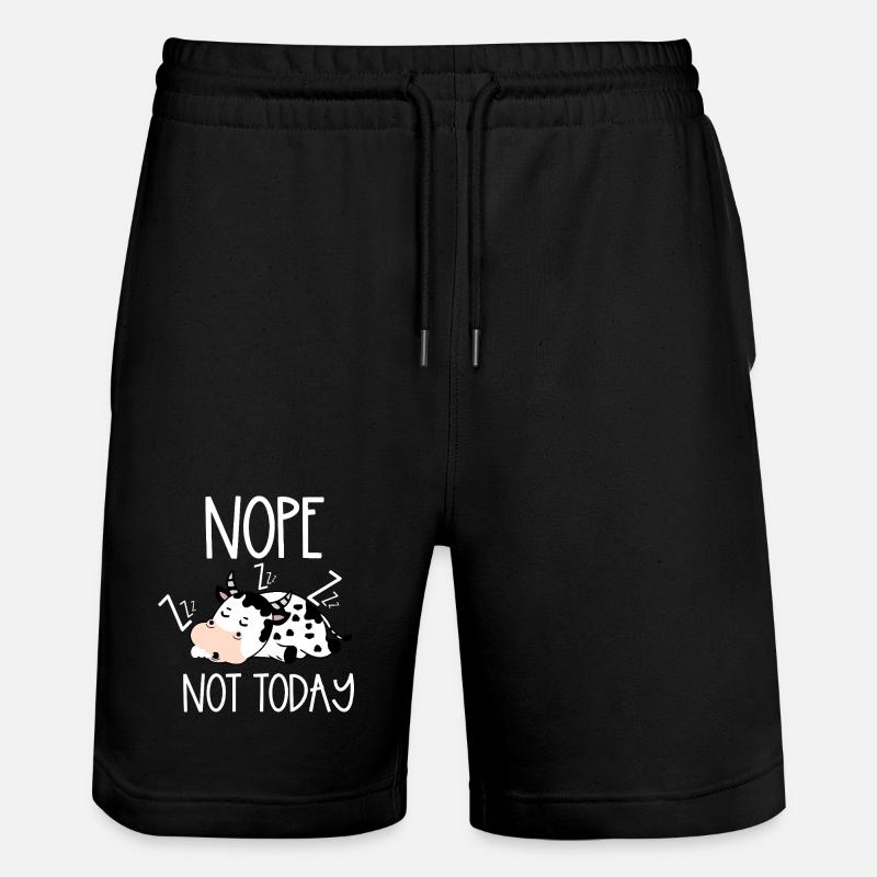 Nope not today cow - Stanley/Stella Unisex Bio Joggingshorts Trainer  - Schwarz