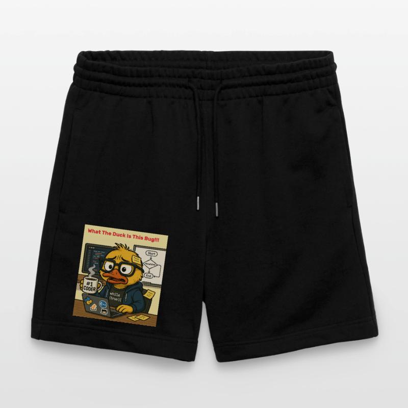 Funny Coding Duck Illustration Stanley/Stella Trainer Unisex Organic Jogging Shorts