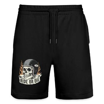 Ride or Die - Stanley/Stella Unisex Bio Joggingshorts Trainer  - Schwarz - Vorne - Nik (191cm) & Marisol (170cm)