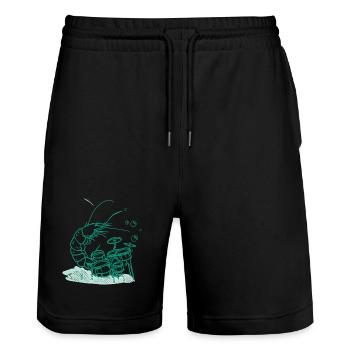 Schlagzeug Lustiger Shrimp Musik Geschenk - Stanley/Stella Unisex Bio Joggingshorts Trainer  - Schwarz - Vorne - Nik (191cm) & Marisol (170cm)