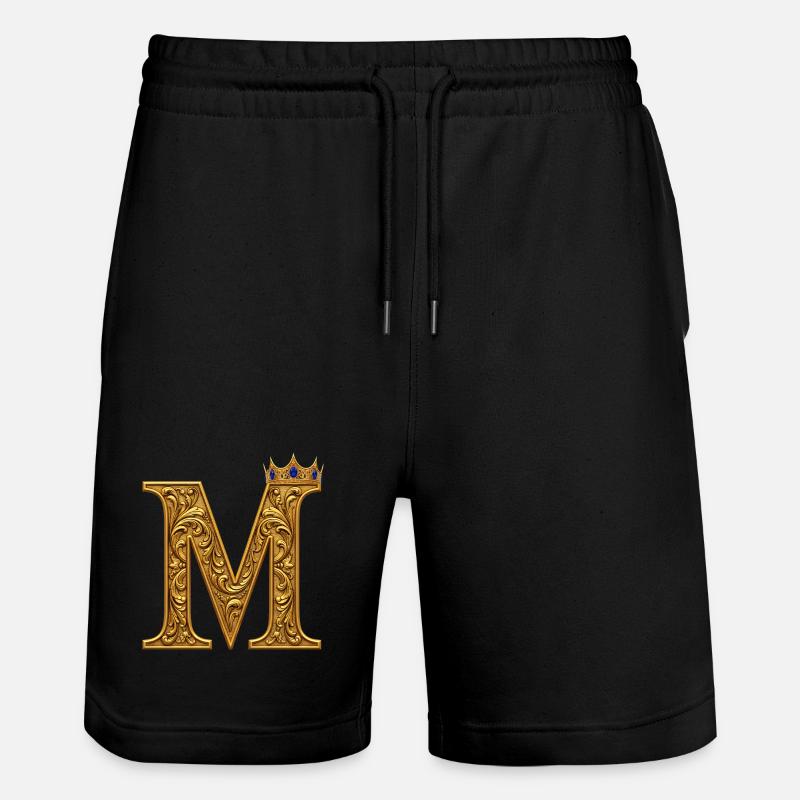 Monogramme M doré baroque - Short de jogging bio TRAINER Stanley/Stella unisexe - noir
