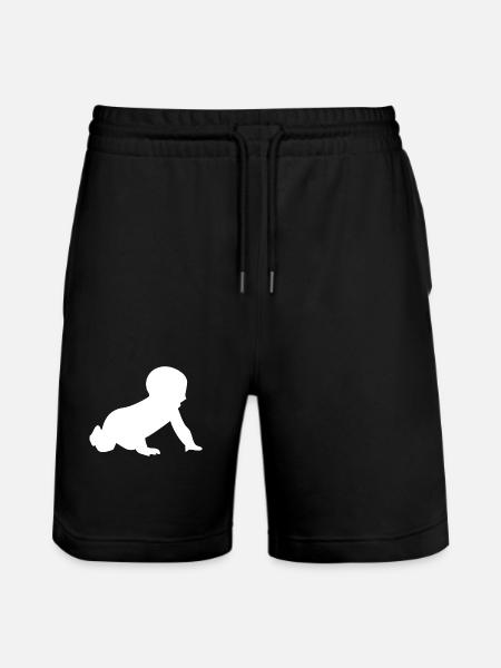 Crawling baby silhouette - Stanley/Stella Trainer Unisex Organic Jogging Shorts - black