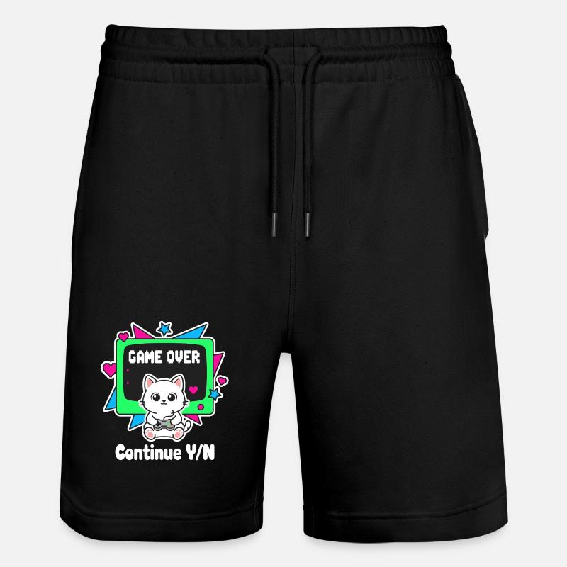 Retro Cats Controller Game Over - Short de jogging bio TRAINER Stanley/Stella unisexe - noir