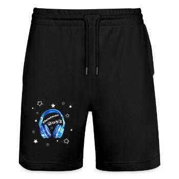 Kopfhörer Weihnachten Musik Christmas Rock - Stanley/Stella Unisex Bio Joggingshorts Trainer  - Schwarz - Vorne - Nik (191cm) & Marisol (170cm)