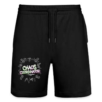 Chaos Coordinator - Stanley/Stella Unisex Bio Joggingshorts Trainer  - Schwarz - Vorne - Nik (191cm) & Marisol (170cm)