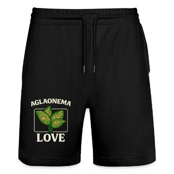 Aglaonema Love - Stanley/Stella Trainer Unisex Organic Jogging Shorts - black - Front - Nik (191cm) & Marisol (170cm)