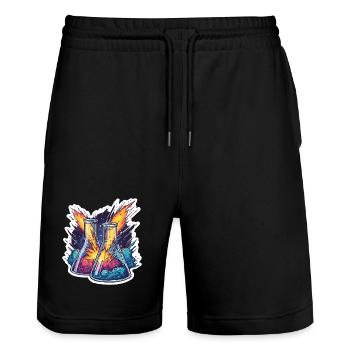 Lab Geek Educational Quadrantid Meteor Shower Expe - Stanley/Stella Trainer Unisex Organic Jogging Shorts - black - Front - Nik (191cm) & Marisol (170cm)