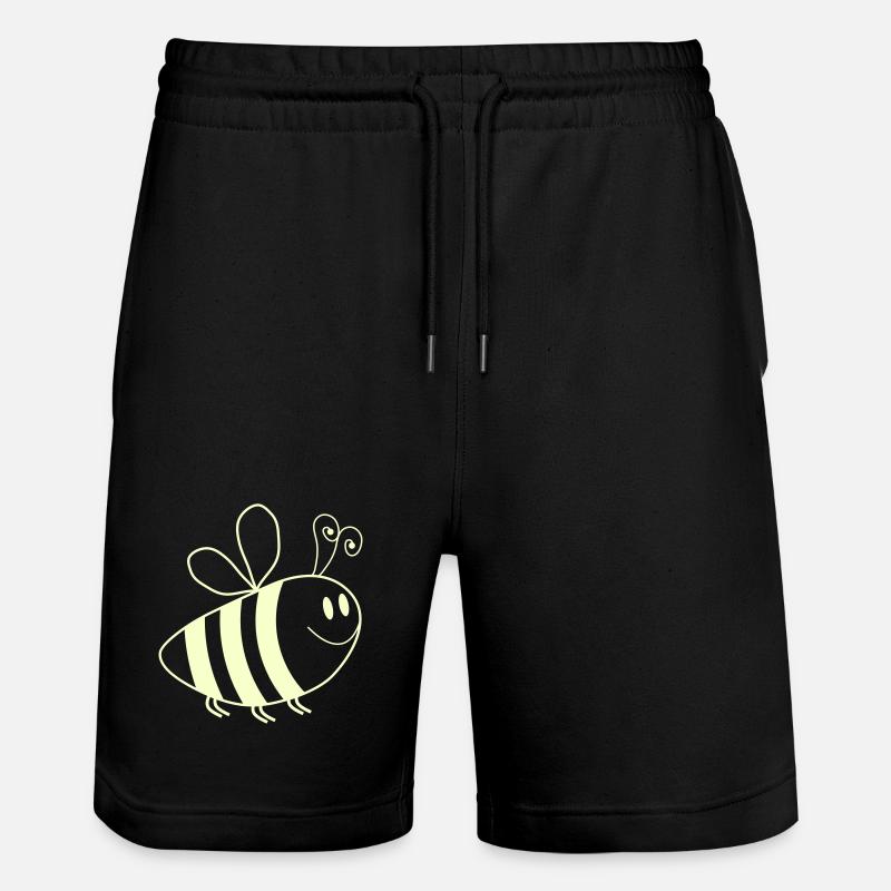 Motif des abeilles souriantes - Short de jogging bio TRAINER Stanley/Stella unisexe - noir