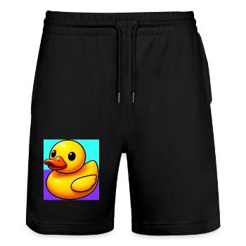 Caneton Canard Canard Canard - Short de jogging bio TRAINER Stanley/Stella unisexe - noir - Devant - Nik (191cm) & Marisol (170cm)