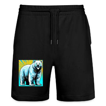 Eisbär - Stanley/Stella Unisex Bio Joggingshorts Trainer  - Schwarz - Vorne - Nik (191cm) & Marisol (170cm)