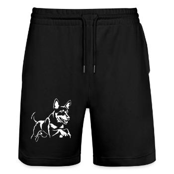 Australian Kelpie « Édition Noire » - Short de jogging bio TRAINER Stanley/Stella unisexe - noir - Devant - Nik (191cm) & Marisol (170cm)