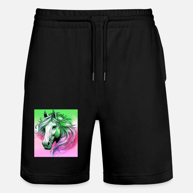 Pferd - Stanley/Stella Unisex Bio Joggingshorts Trainer  - Schwarz
