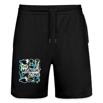 The Midnight Plastic Zone - Stanley/Stella Unisex Bio Joggingshorts Trainer  - Schwarz - Vorne - Nik (191cm) & Marisol (170cm)
