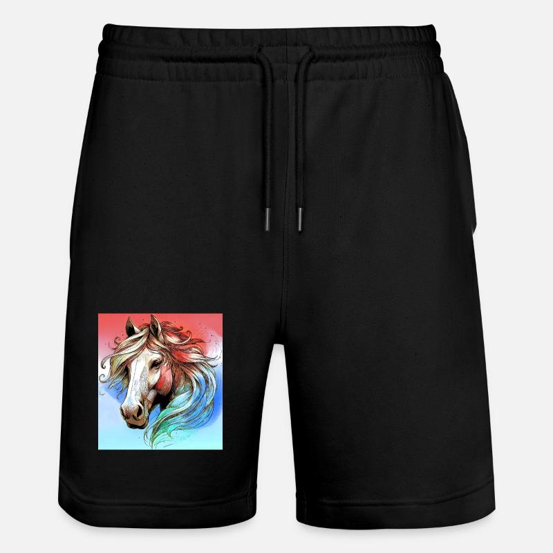 Pferd - Stanley/Stella Unisex Bio Joggingshorts Trainer - Schwarz