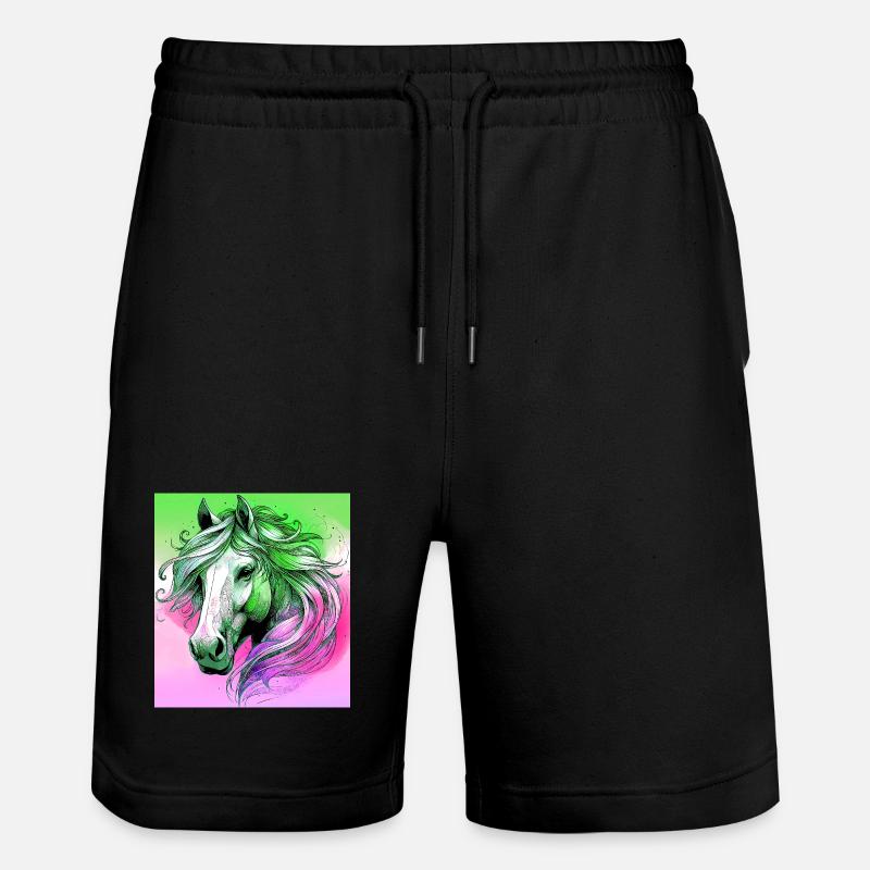 Pferd - Stanley/Stella Unisex Bio Joggingshorts Trainer - Schwarz