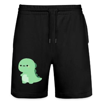 T-rex Rexy - Stanley/Stella Unisex Bio Joggingshorts Trainer  - Schwarz - Vorne - Nik (191cm) & Marisol (170cm)