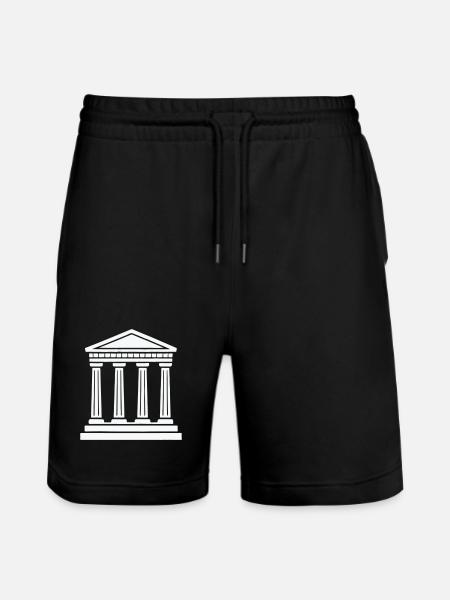 Classic Temple Pillars Silhouette - Stanley/Stella Trainer Unisex Organic Jogging Shorts - black