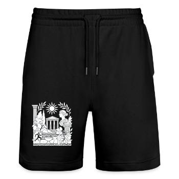  Antike Griechische Mythologie - Stanley/Stella Unisex Bio Joggingshorts Trainer  - Schwarz - Vorne - Nik (191cm) & Marisol (170cm)
