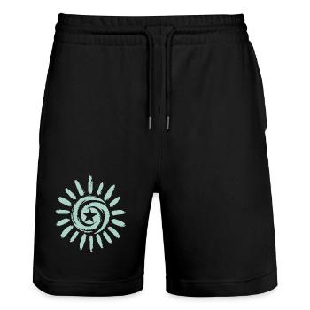 Sonne mit Stern - Stanley/Stella Unisex Bio Joggingshorts Trainer  - Schwarz - Vorne - Nik (191cm) & Marisol (170cm)