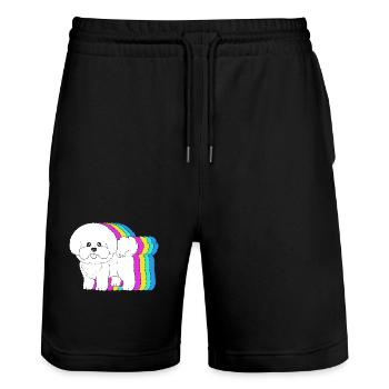 Bichon frisé - Short de jogging bio TRAINER Stanley/Stella unisexe - noir - Devant - Nik (191cm) & Marisol (170cm)