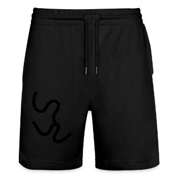 lignes aléatoires de forme de ligne - Short de jogging bio TRAINER Stanley/Stella unisexe - noir - Devant - Nik (191cm) & Marisol (170cm)