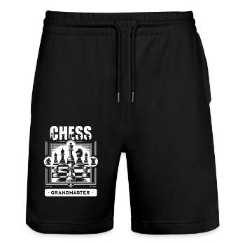 Chess Grandmaster Tactical Board - Stanley/Stella Trainer Unisex Organic Jogging Shorts - black - Front - Nik (191cm) & Marisol (170cm)