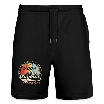 October 2007 Birthday Gift - October 2007 - Stanley/Stella Trainer Unisex Organic Jogging Shorts - black - Front - Nik (191cm) & Marisol (170cm)