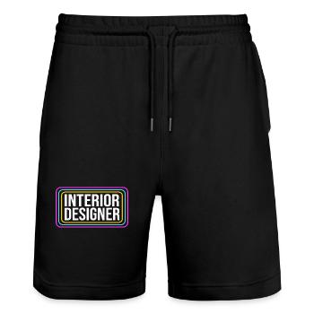 Interior Designer Architecture Architect - Stanley/Stella Trainer Unisex Organic Jogging Shorts - black - Front - Nik (191cm) & Marisol (170cm)
